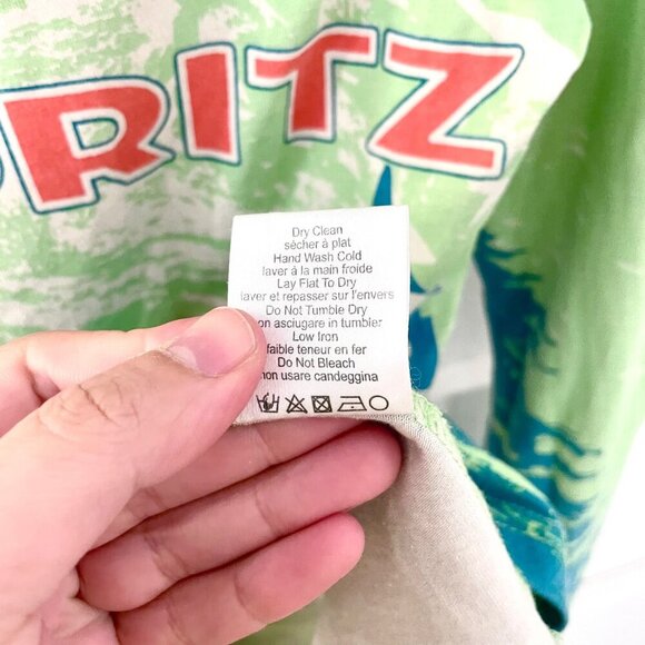 Neve St Moritz Zip Neck Printed Ski Base Layer Shirt Silk Wool Blend Green XS - Picture 4 of 6